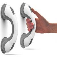 BARGAINS-GALORE 2 X Support Grab Handle Suction Cup Bath Shower Disability Safety Grip in Grey