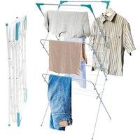 BARGAINS-GALORE 3 Tier Folding Clothes Airer Laundry Non-Slip Feet Rack Lightweight in White
