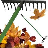 BARGAINS-GALORE 12 Teeth Garden Lawn Rake Pvc Grip Shaft Handle Metal Head Heavy Duty