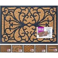 BARGAINS-GALORE Home Entry Heavy Duty Non Slip Door Mat Welcome Natural Coir 40 X 60Cm in Brown | Size: 40 X 60 cm