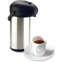 BARGAINS-GALORE 5L Airpot Tea & Coffee Carafe Pump flask Hot Drinks Soup Travel Handle in Metallic Silver