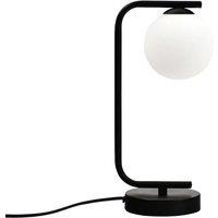 First Choice Lighting Grosvenor - Black Table Light with Glass Globe