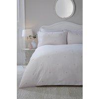 Serene 'Decorative Heart' Soft Touch Duvet Cover Set in Light Pink | Size: Double