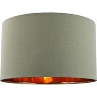 Happy Homewares Contemporary Cotton Lamp/Light Shade with Shiny Paper Inner in Olive | Size: 10 inches