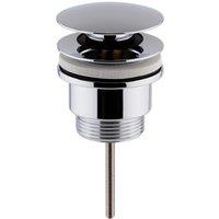 Balterley Universal Round Push Button Basin Waste Slotted Unslotted Chrome in Silver