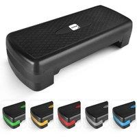 Kayman Exercise Steps with Adjustable 2 Step Level Heights (10, 15 cm) - Black