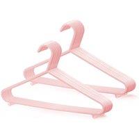 Keplin Adult Plastic Coat Hangers - 25 Pack Strong Clothes Hangers in Pink