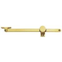 Loops Screw Down Adjustable Casement Window Stay 246 x 19mm Polished Brass in Metallics