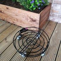 Samuel Alexander Tom Chambers Handcrafted Heavy Duty Round Black Metal Garden Patio Plant Flower Pot Stand