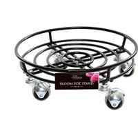 Samuel Alexander 37cm Black Metal Heavy Duty Plant Pot Trolley on Castor Wheels