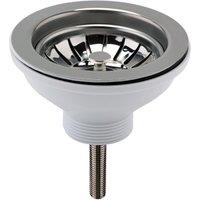 Balterley Fireclay Kitchen Sink Basket Strainer Waste Brushed Nickel 90mm in Metallics