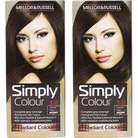 Simply Colour Permanent Hair Dye - Natural Dark Brown 3.0 (Pack of 2)