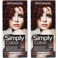 Simply Colour Permanent Hair Dye - Deep Red Brown 4.5 (Pack of 2)