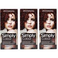 Simply Colour Permanent Hair Dye - Deep Red Brown 4.5 (Pack of 3)