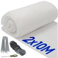 Harbour Housewares Plant Frost Protection Set with Pegs & Plates - 2M x 10M (1 Roll) in White