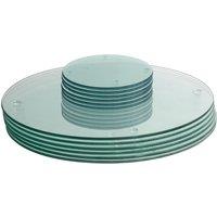 Harbour Housewares 12pc Round Glass Placemats & Round Coasters Set - 30cm Protection Mats in Clear