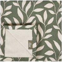 Dibor Set of 4 Oakleigh Leaf Cotton Kitchen Linen Table Cloth Napkins in Green