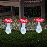 Marco Paul 3pck Solar Mushroom LED Garden Ornaments in Red