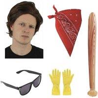 I Love Fancy Dress Steve Accessory Set - Wig, Bandana, Glasses, Gloves & Inflatable Bat