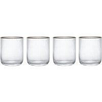 Mikasa Sorrento Ridged Crystal Tumbler Glasses Set of 4, 400ml in Clear
