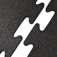 Ark Mat Interlocking Rubber Gym Mat 1m x 1m - Blue - 10mm in Black