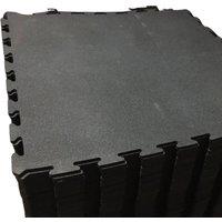 Ark Mat Interlocking Rubber Gym Mat 1m x 1m - Black - 10mm