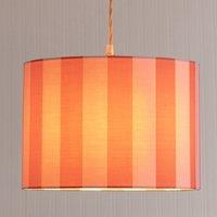 ValueLights Callie Colour Clash Orange & Pink Stripe Drum Lamp Shade with Bulb | Size: Small