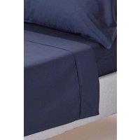 Homescapes Egyptian Cotton Flat Sheet 200 Thread Count in Navy | Size: Single Flat