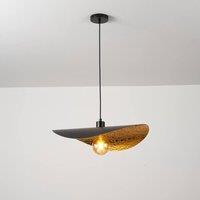 Harper Living Pendant Light Fitting Black & Gold Finish, Adjustable Ceiling Pendant