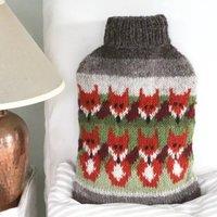 Pachamama Flock Of Sheep Hot Water Bottle With Chunky Hand Knit Wool Cover
