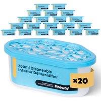 LIVIVO 300ml Interior Dehumidifiers 20 Pack Moisture Absorber Tubs for Home in Blue