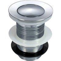 Nes Home Modern Push Button Unslotted Basin Pop Up Basin Waste Plug Chrome Click Clack in Silver
