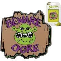 Shrek Beware Ogre' Limited Edition Metal Pin Badge in Brown