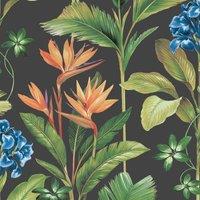 Belgravia Oliana Floral Wallpaper in Charcoal