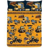 JCB Dig It Duvet Cover Set in Yellow | Size: Double