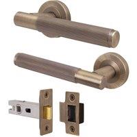 AFIT Antique Brass Door Handle Latch Set Internal Door Handle Latch 1 Pack in Bronze | Size: 150mm x 150mm