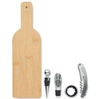 MidOcean Vinovault Set Bamboo Bottle Wine Set in Cream
