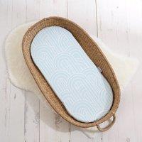 The Tiny Bed Company Basket Changing Mat - Melbourne (Ocean Blue) in Light Blue