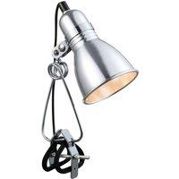 Nordlux Industrial Indoor Clamp Lamp Silver Aluminium E27 Adjustable Head - Mains Powered, IP20