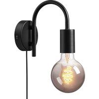 Nordlux Paco Wall Light Black Metal Bedroom E27 Switch Plug In/Mains