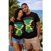 JTAPHRIQUE Jamaica Graphic Tee in Black | Size: Large
