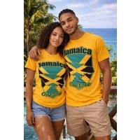 JTAPHRIQUE Jamaica Graphic Tee in Mustard | Size: Medium