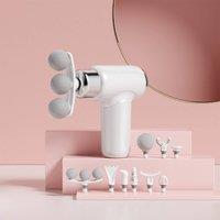 Leaper 9-Head Mini Electric Massage Gun in White