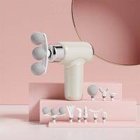 Leaper 9-Head Mini Electric Massage Gun in Beige