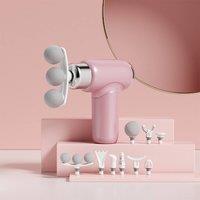 Leaper 9-Head Mini Electric Massage Gun in Pink