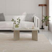 Decortie 'Sam' Modern Radius Rectangular Coffee Table 100cm in Beige | Size: 1 Pack