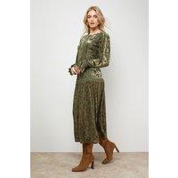 Oasis Women's Trim Panelled Boho Maxi Dress in Olive | Size: 12