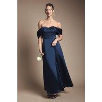Coast Women's Bandeau Wrap Skirt Maxi Bridesmaid Dress in Navy | Size: 8