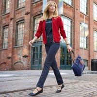 Lands' End Women's Recover Straight Leg Jeans, High Waisted in Dark Navy | Size: 10R