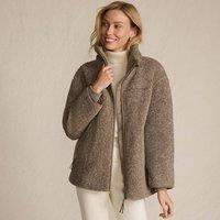 Lands' End Women's Borg Fleece Jacket in Light Brown | Size: 20